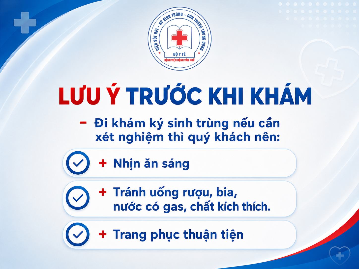 Lưu ý trước khi khám